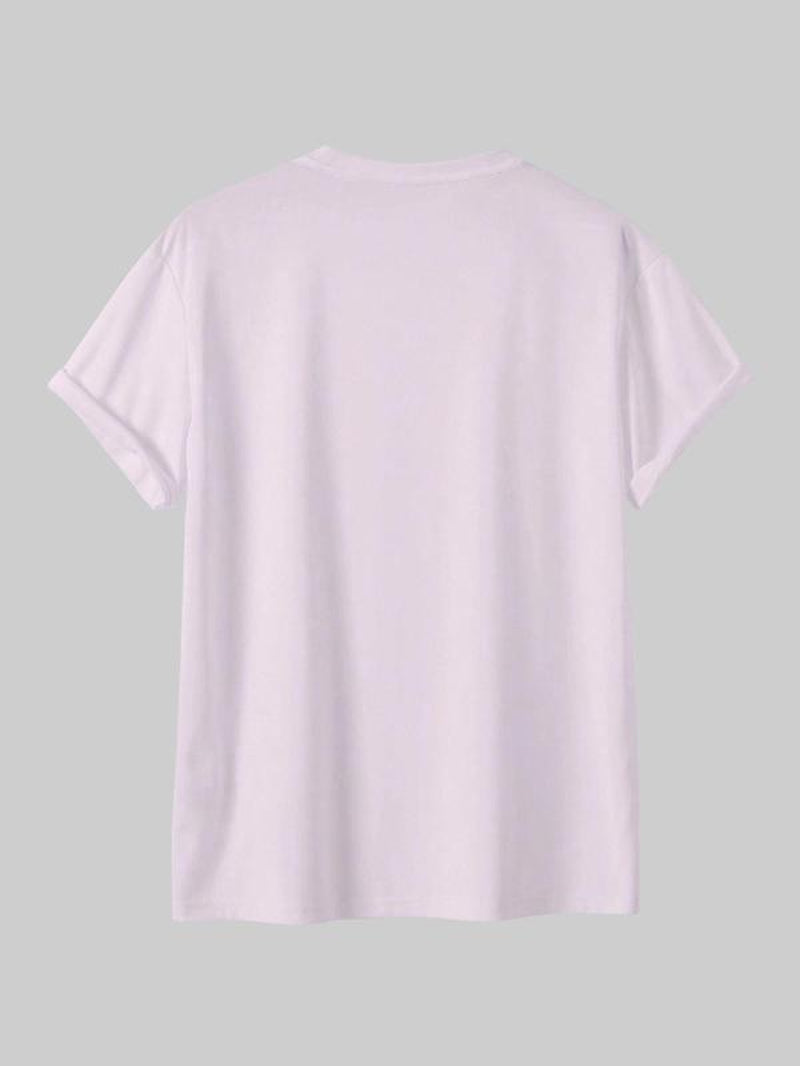 Women'S Floral Print round Neck Tee, Casual Drop Shoulder Short Sleeve T-Shirt, Ladies Summer Clothes, Tops for Women, Clothing